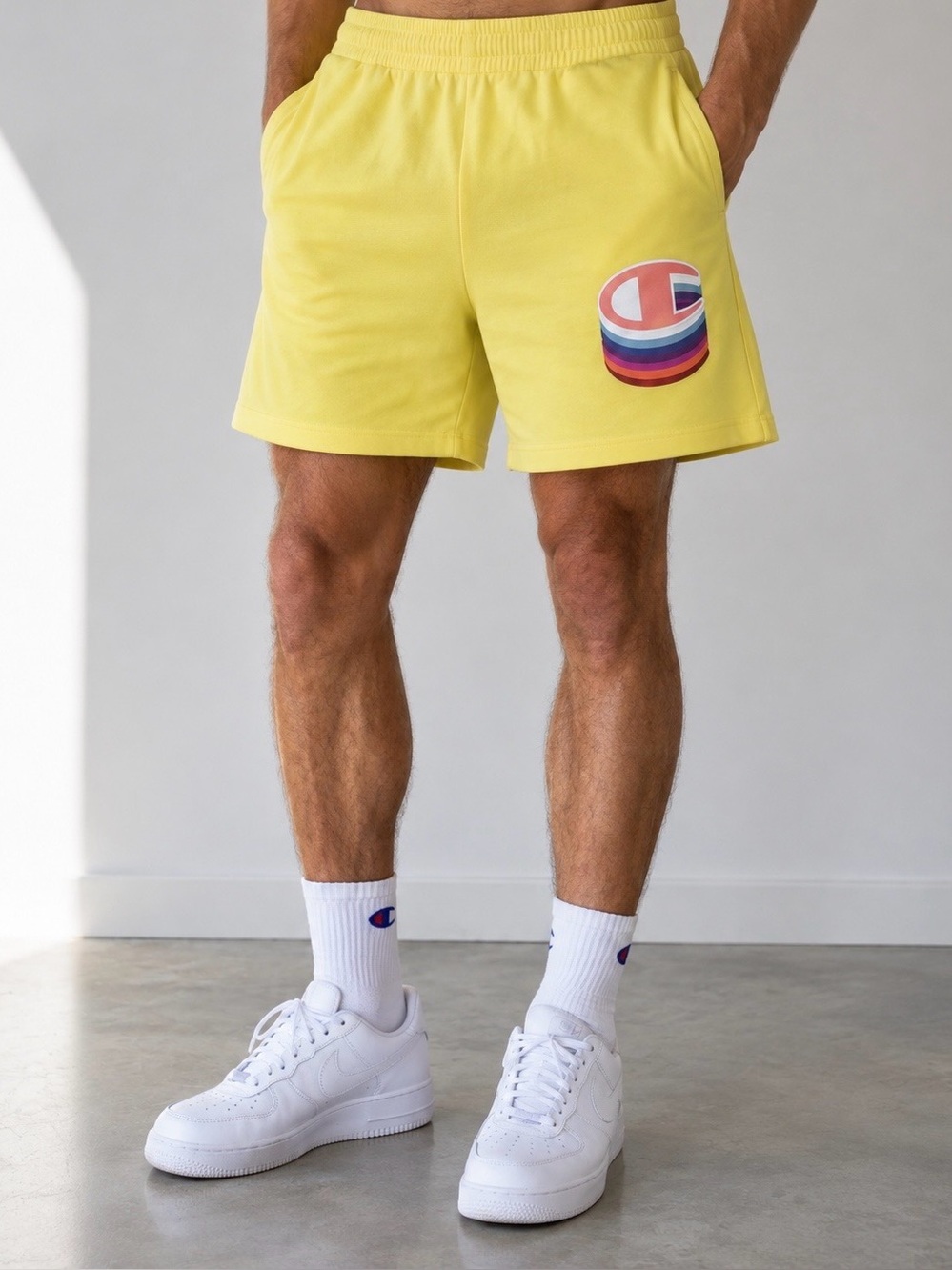 Champion Reverse Weave Shorts Yellow Color Mens Size Large
NWT